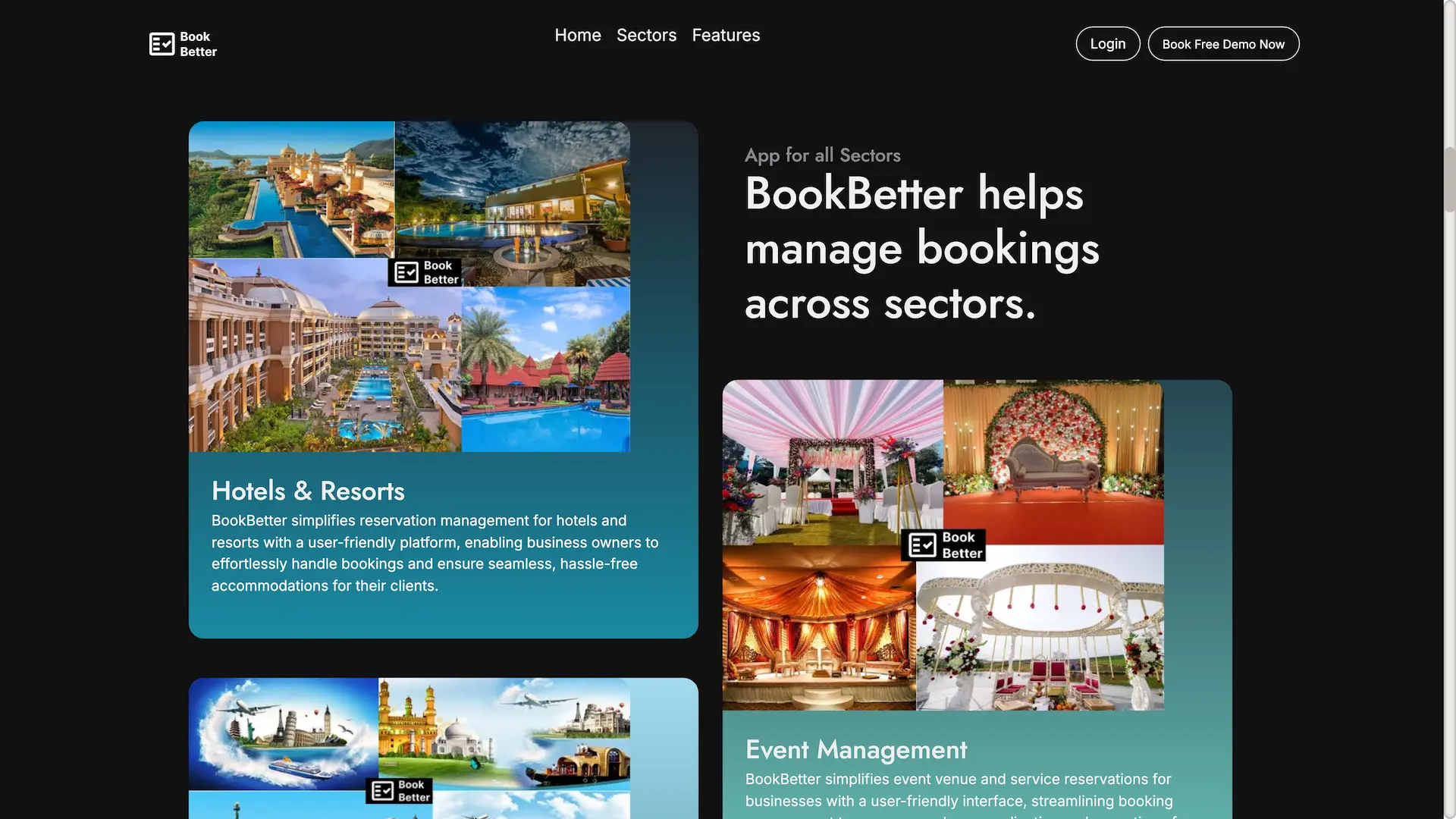 Booking dashboard