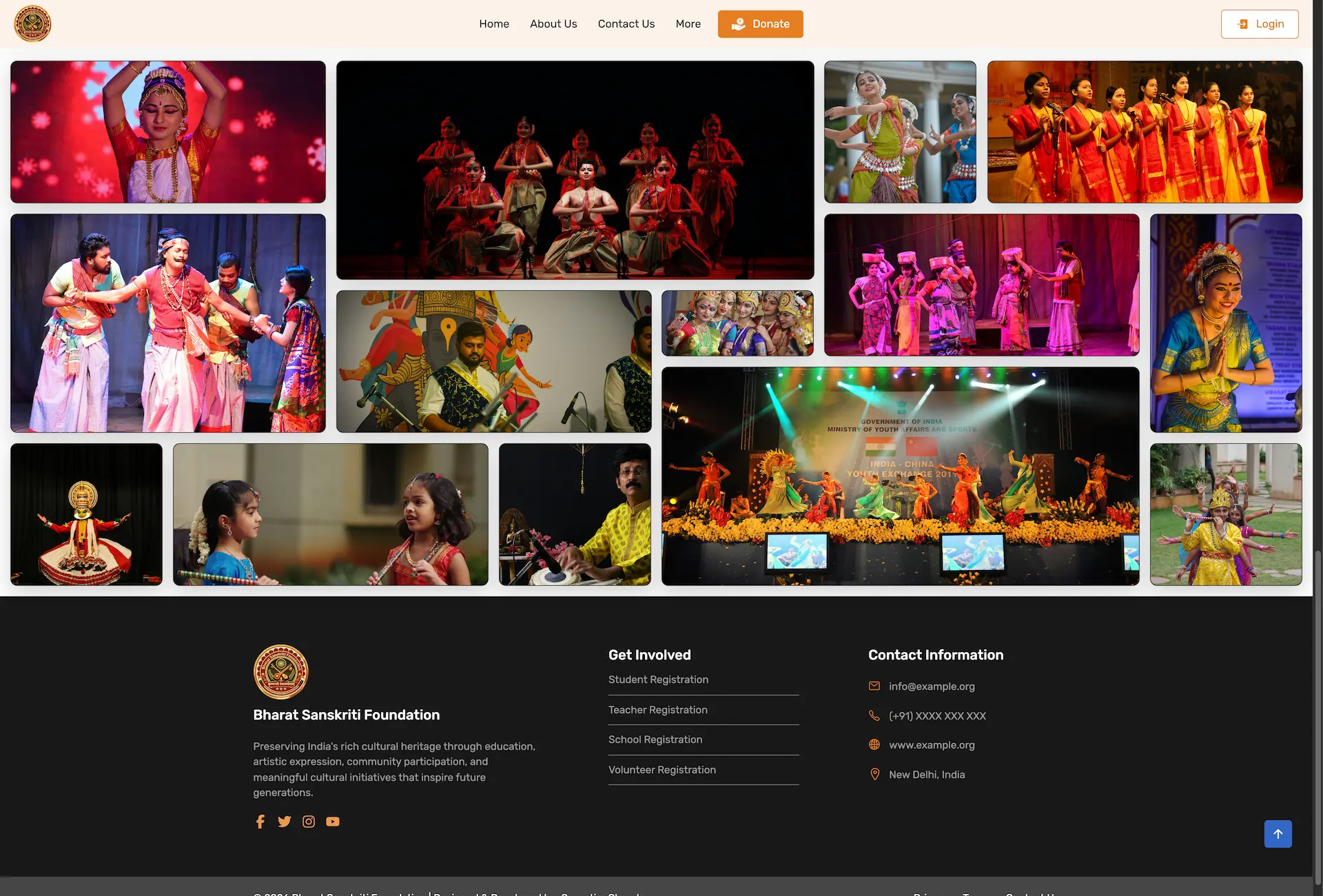 Bharat Sanskriti Foundation homepage